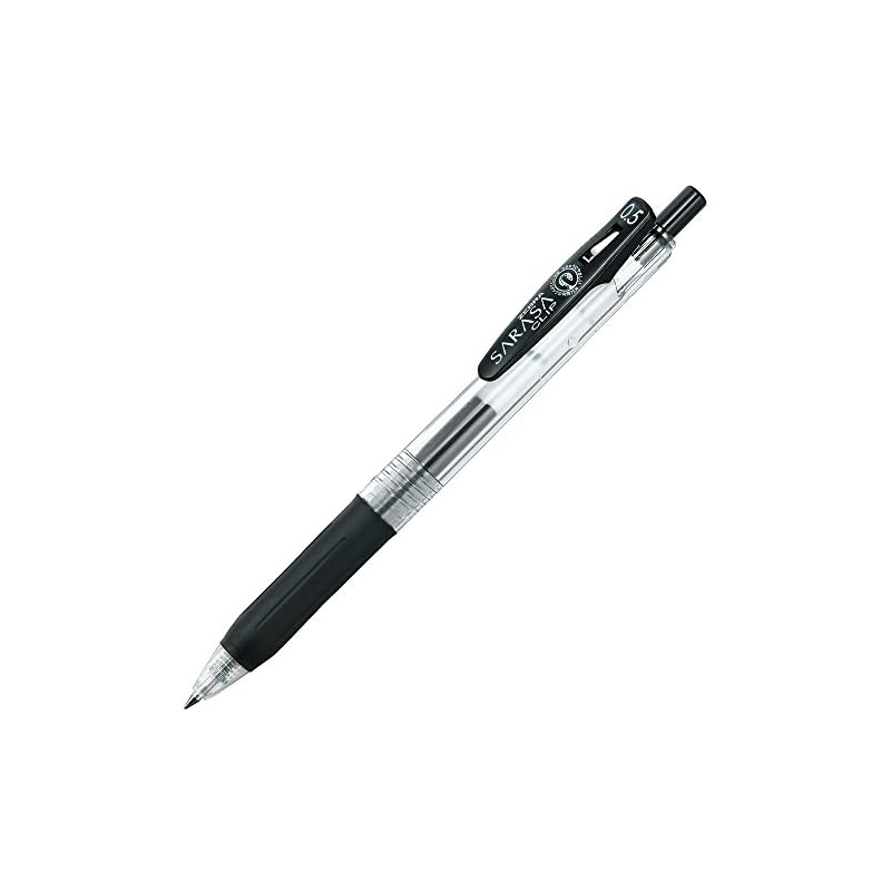 Zebra Sarasa Clip Gel Ballpoint Pen, 0.5mm, Black, 10 pens, P-JJ15-BK10