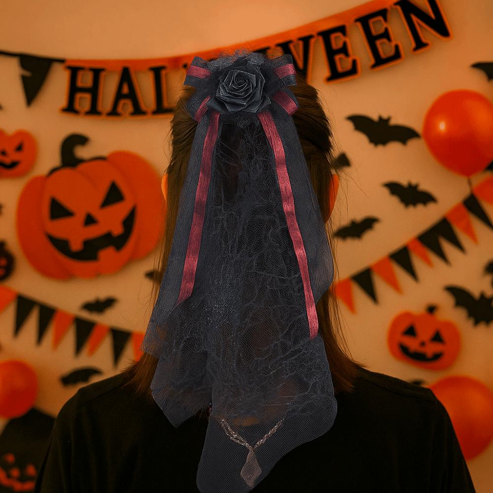 Breathable Halloween Hairpin Comfortable Hair Accessories Portable Gothic Head Veil  Outfits