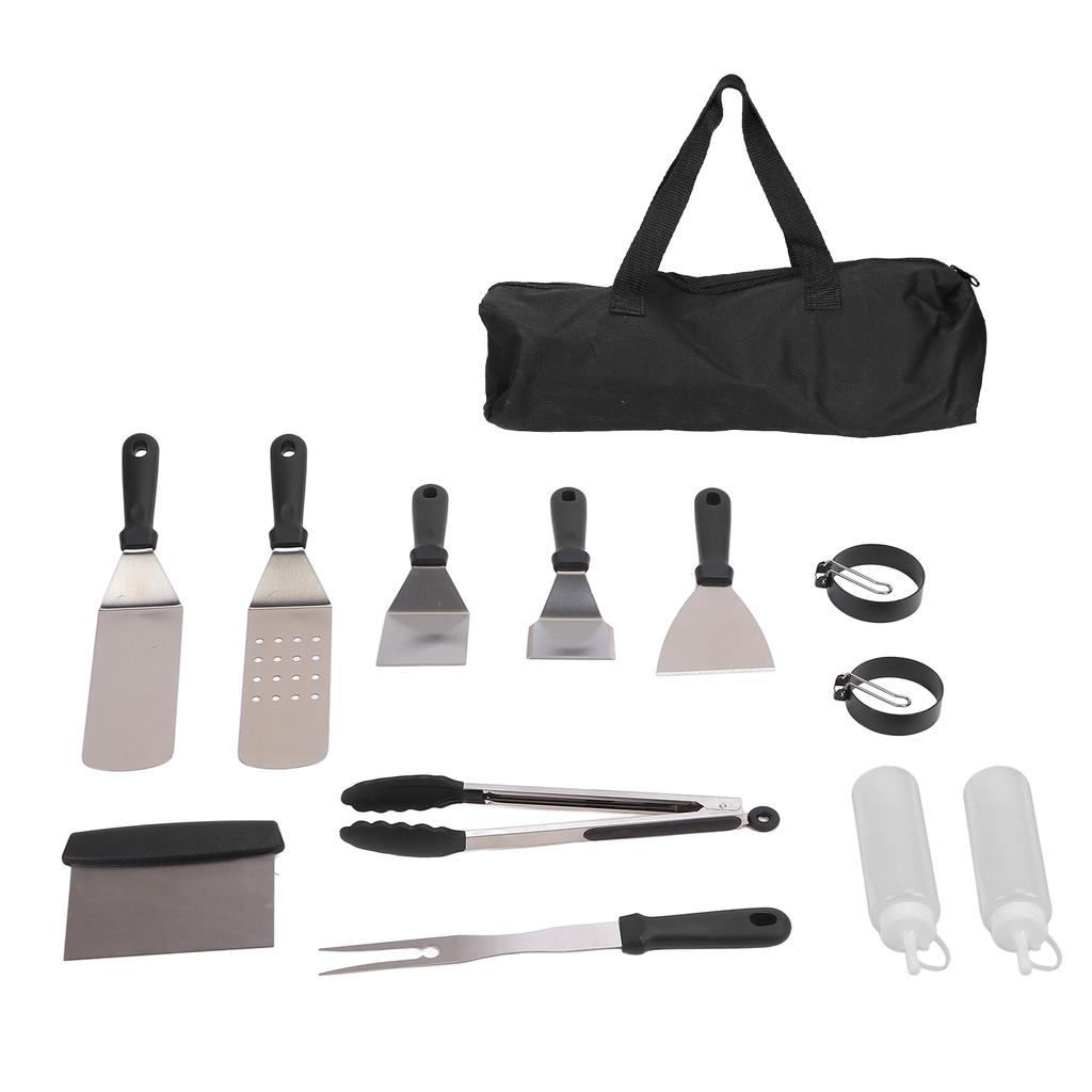 12Pcs Stainless Steel Grilling Kit Food Grade Material Heat Resistant BBQ Grill Tool Set with for