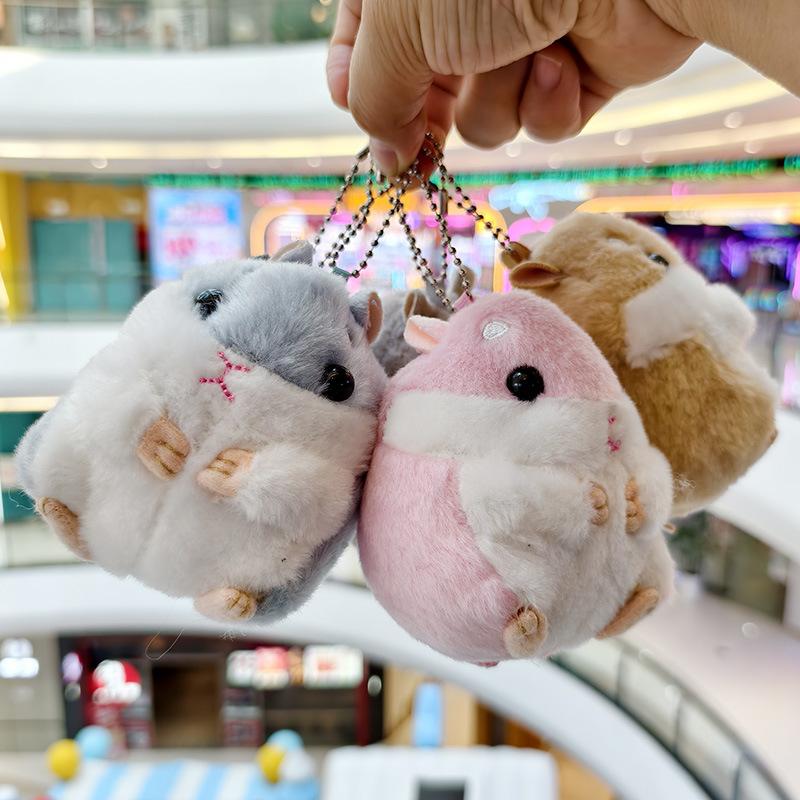 Süßer Hamster Anhänger Plüschtier Stofftier Puppe Taschenanhänger Schlüsselanhänger Stoff Cartoon Schmuck Zubehör Schlüsselanhänger Mädchen Geschenk Dekoration
