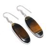 Natural Tiger Eye Gemstone 925 Sterling Silver Jewelry Earring 1.97" AEE-10702