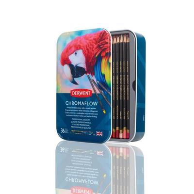 Coloring Pencils - Derwent - Chromaflow - Box of 36 - Professional Quality - Multicolored