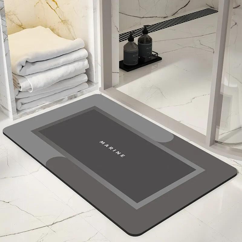 Bathroom Mat Super Absorbent Floor Mat For Bathroom Non-Slip Diatom Mud Pad Fast Drying Soft Carpet Bathtub Side Bath Mats