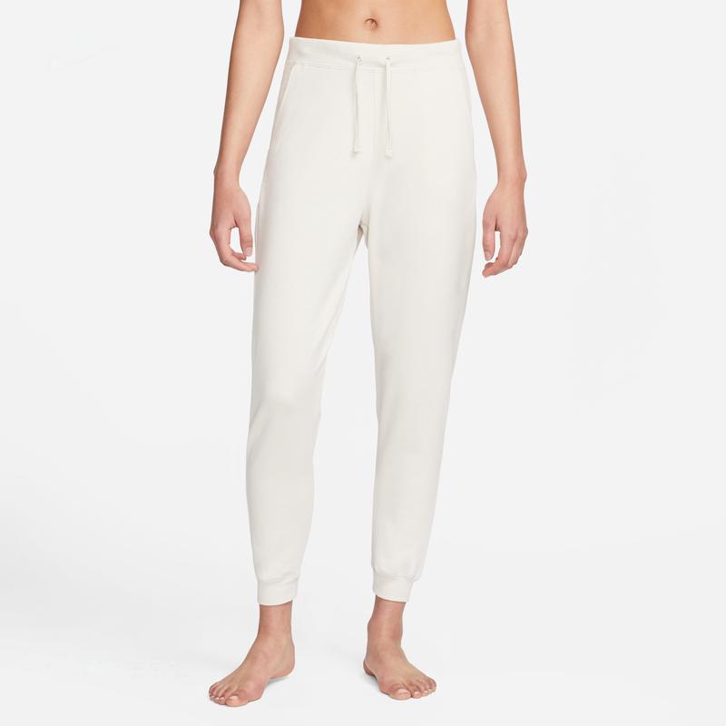 Nike Elastic Waist Fleece-Lined Long Casual Pants Women Bottoms Light-Brown DN0937-104