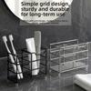Non-Slip Metal Toothbrush Holder Stable Countertop Storage Rack  Bathroom Accessories