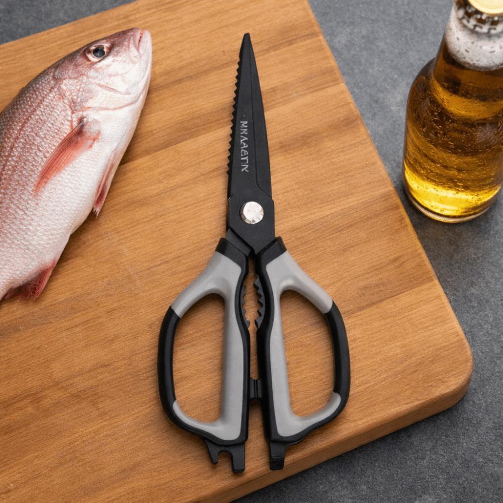 Heavy-Duty Chicken Bones Scissor Black Barbecue Scissors Kitchen Shear  for Food-Cutting