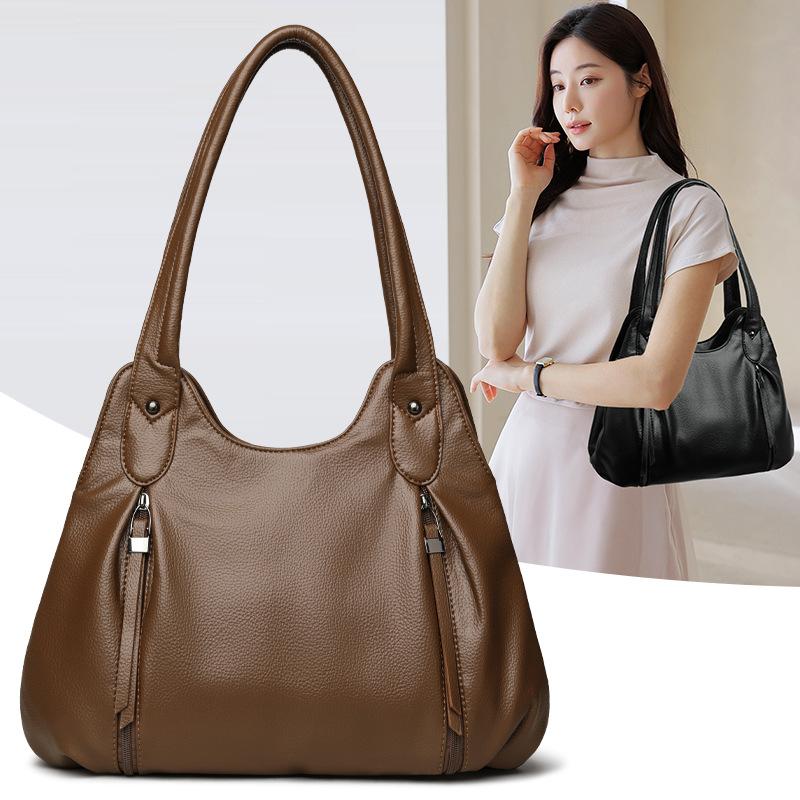 Women's Bag Large Capacity Portable Tote Bag Commuter PU Shoulder Crossbody Bag
