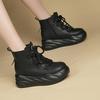Women's Winter Snow Boots: Soft Leather, Fleece Lined, Thick Sole, Height Increasing