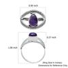 Natural Amethyst Teardrop Gemstone 925 Sterling Silver Eye Shape Ring For Women & Girls