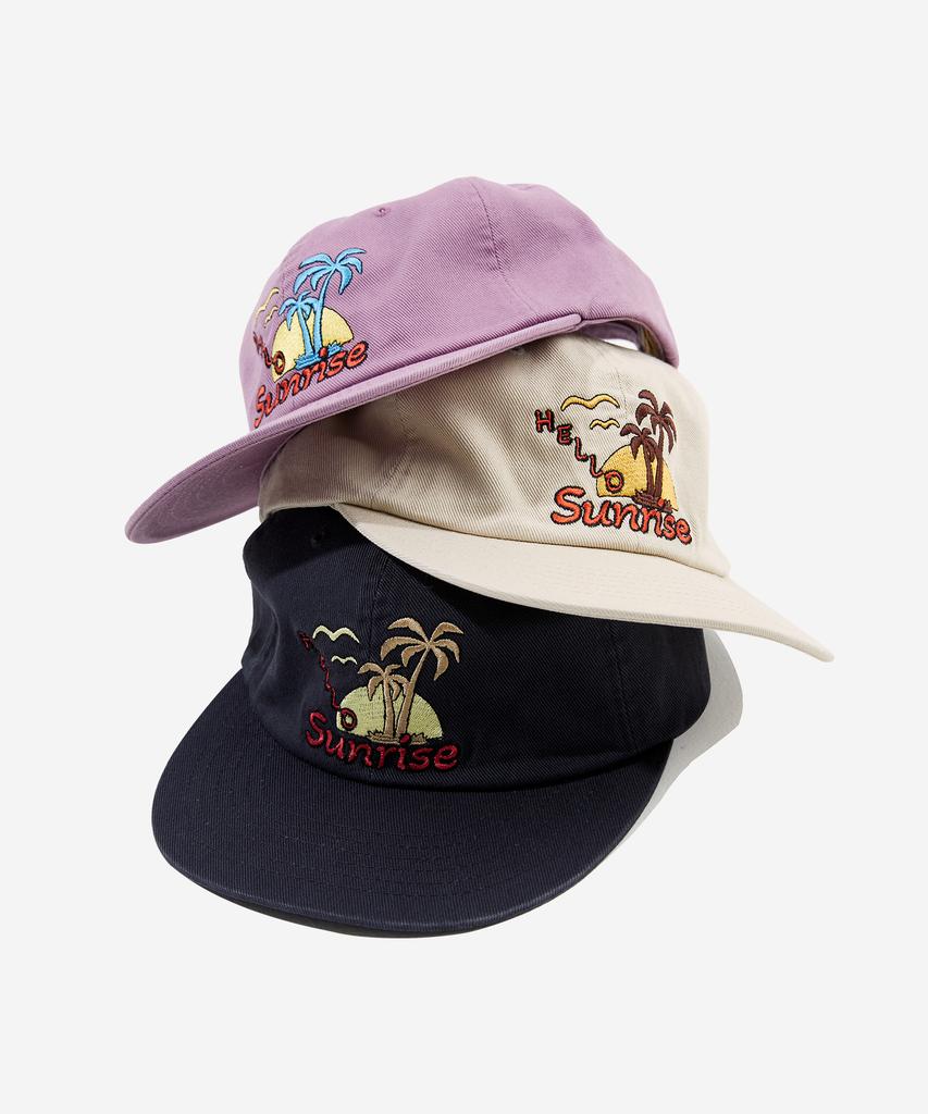 HELLO SUNRISE Palm Tree Logo 6Panel Cap_Charcoal