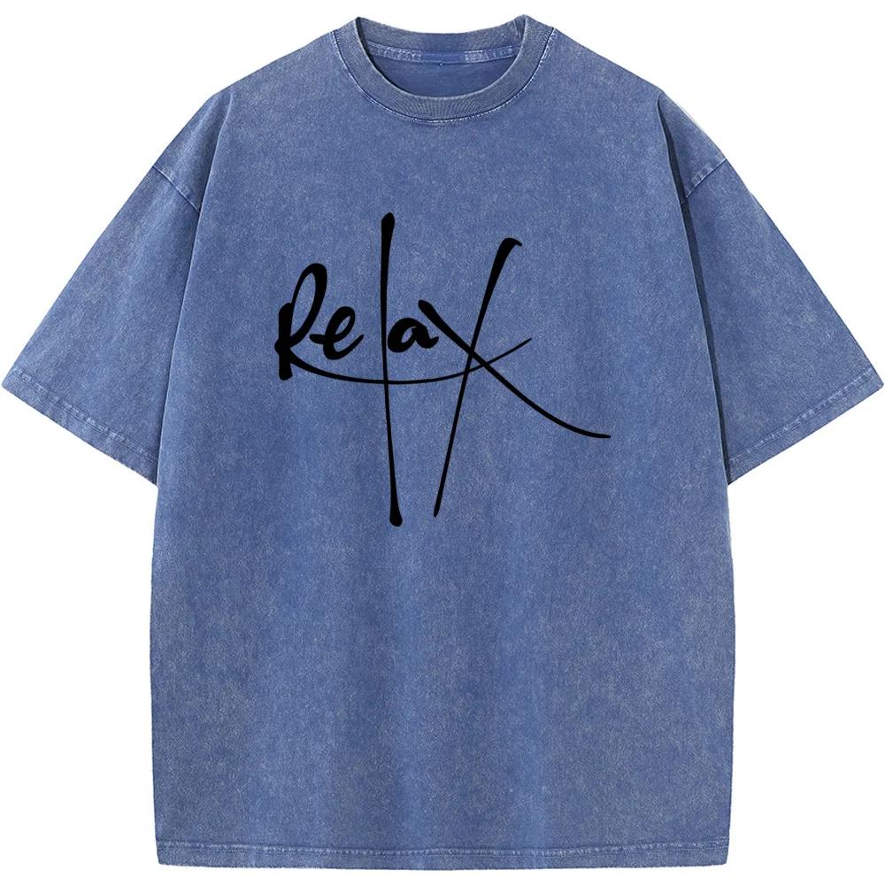 Hot Sale Student Top T-shirts 230 Grams Of High-Quality Washed Old Tshirt Hip Hop Streetwear Men Washed T-shirts S разноцветный