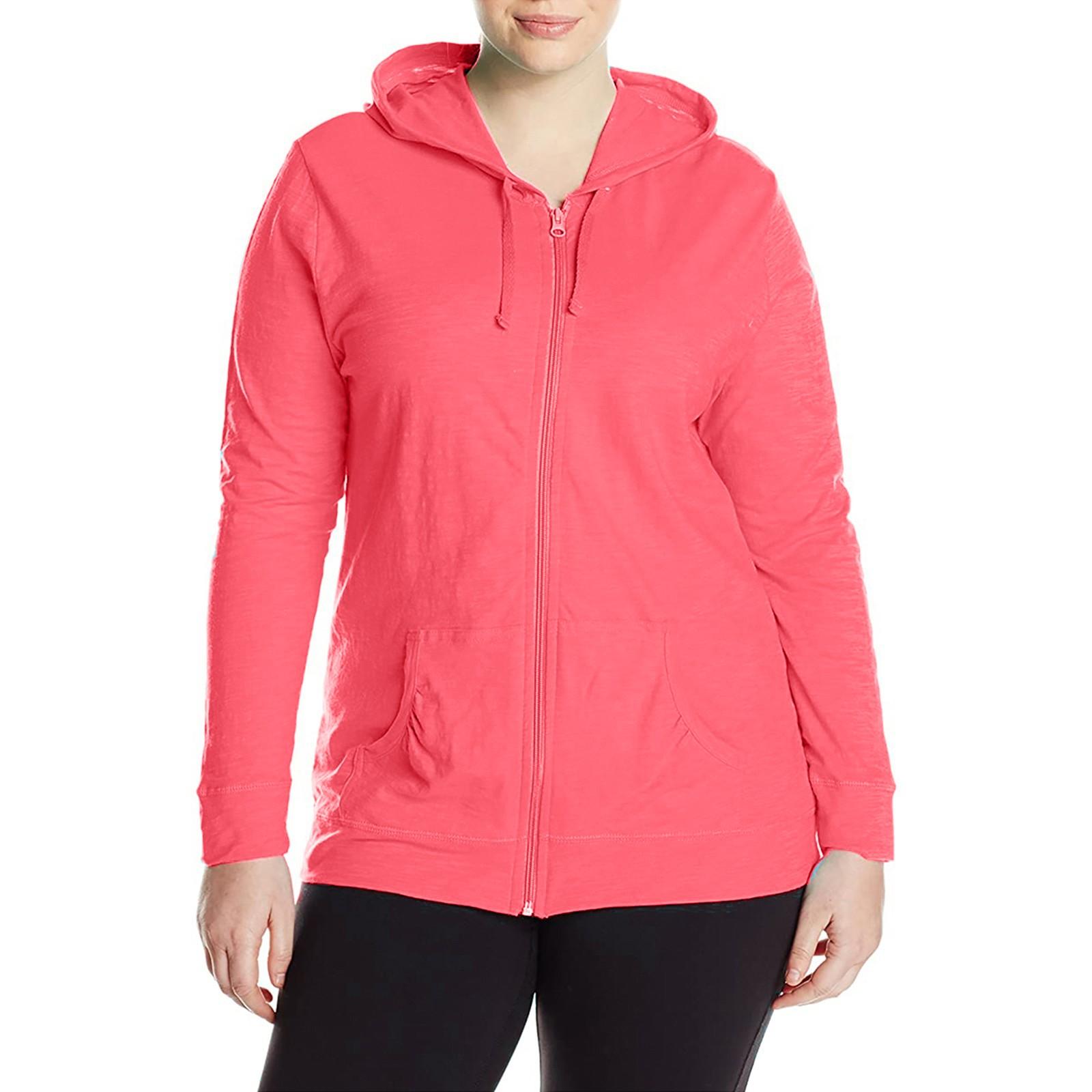 

Женские повседневные однотонные свободные толстовки из джерси с длинными рукавами и молнией, топы плюс 5XL арбуз красный