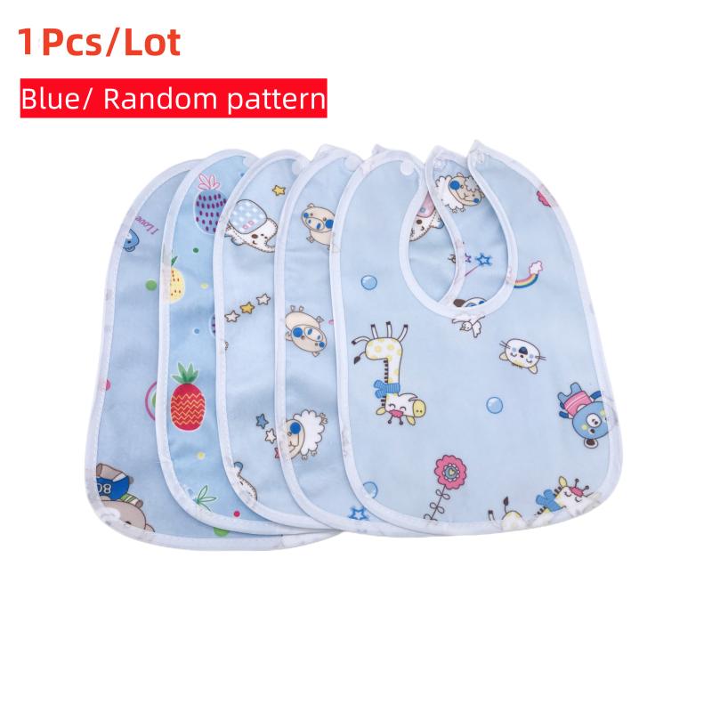 1Pcs Baby Cartoon Snap Waterproof Bib Super Soft Baby Bib Newborn Crystal Velvet Saliva Towel