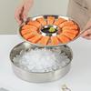 Piatto di Ghiaccio per Sashimi in Acciaio Inossidabile Rotondo Con Piatto per Salse Vassoio Espositore per Cibo Vassoio Refrigerante Vassoio Staccabile per Frutti di Mare Sushi