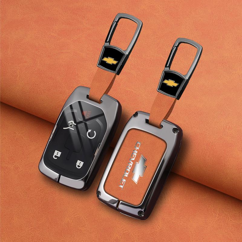 Funda de piel de aleación de zinc para llave de coche plegable, llavero para Chevrolet Cruze Aveo 2020-2024 BOLT Tracker Malibu Onix Cobalt Captiva Spark
