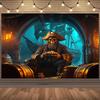 1 Piece "Thrilling Pirate Adventure Theme Background Cloth! Perfect for Decorating Your Halloween Party, Yzb"
