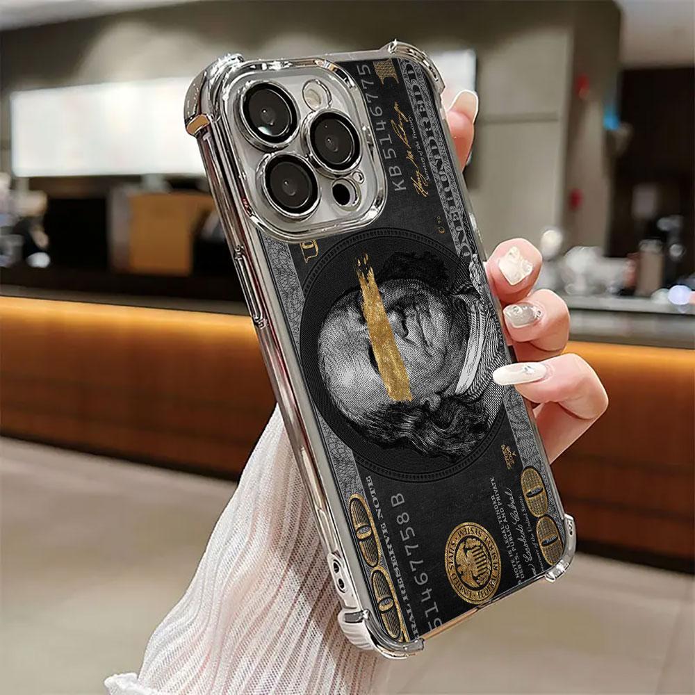 Black Dollar Time Is Money Phone Case for iPhone 11 13 15 16 17 Pro Max 14 Plus 17Air 16E 13 Pro 12 Mini 17Pro Soft Clear Cover