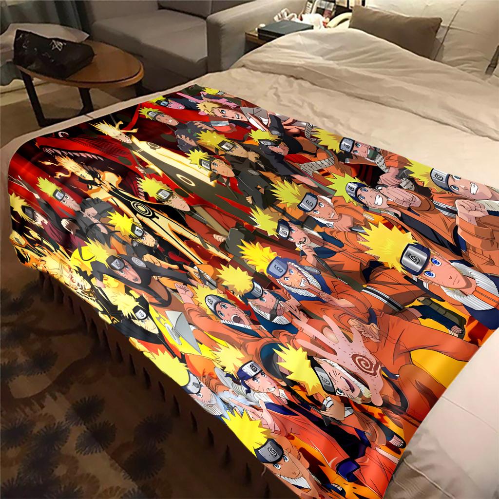 Japanese anime cartoon NARUTO famous Uzumaki Naruto blanket soft home furnishing nap decoration four seasons warm Sherpa blanket B5