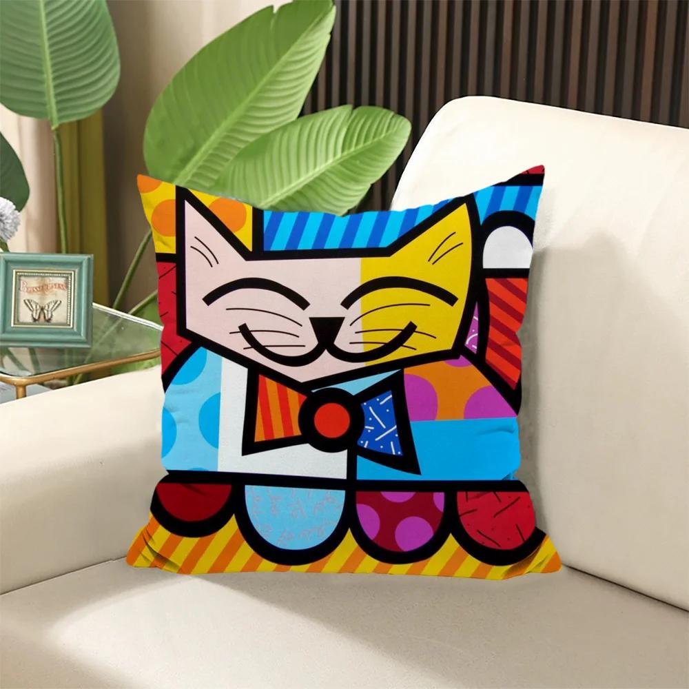 Housse de Coussin Britto × Coussins Rembourrés Taies d'Oreiller Coussins Décoratifs pour Canapé Housses Élégantes pour Chambre Sommeil Textile de Maison