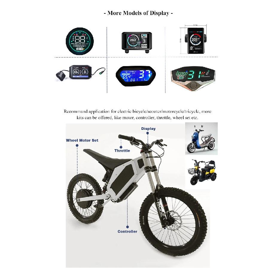 New DKD LCD Speedometer Display Adjustable ONE-LIN/CAN-BUS Communication For Votol Fardriver Controller