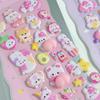 In stock of 4 Different Cute designs seen on social Pukupuku Animal Set of 3D Soft Cute 3D Animal Marshmallows with Squishy DIY Cute Diary Sticker