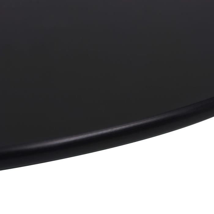 Dessus de table rond - vidaXL - Verre trempé - 300 mm - Noir - Épaisseur 8 mm