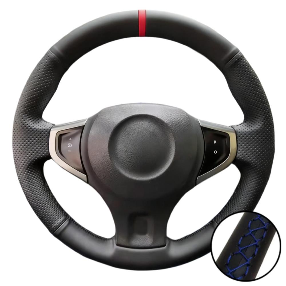 Hand Stitched Black Perforated Non-slip Artificial Leather 2009-2014 Samsung QM5 Steering Wheel Cover For Renault Koleos