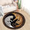 Luxury  Crystal Velvet Leopard Print Round Carpet - Non-Slip, Soft & Durable Polyester Rug for Bedroom, Living Room,