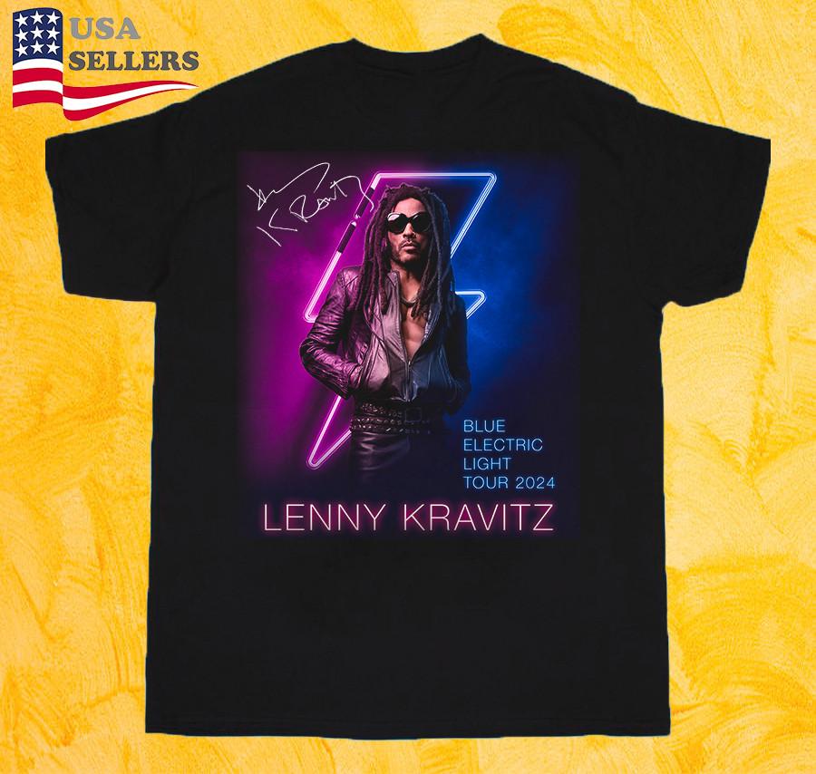 Lenny Kravitz Electric Blue Light Signature Unisex T-Shirt All Size RI_210 Unisex T-Shirt M
