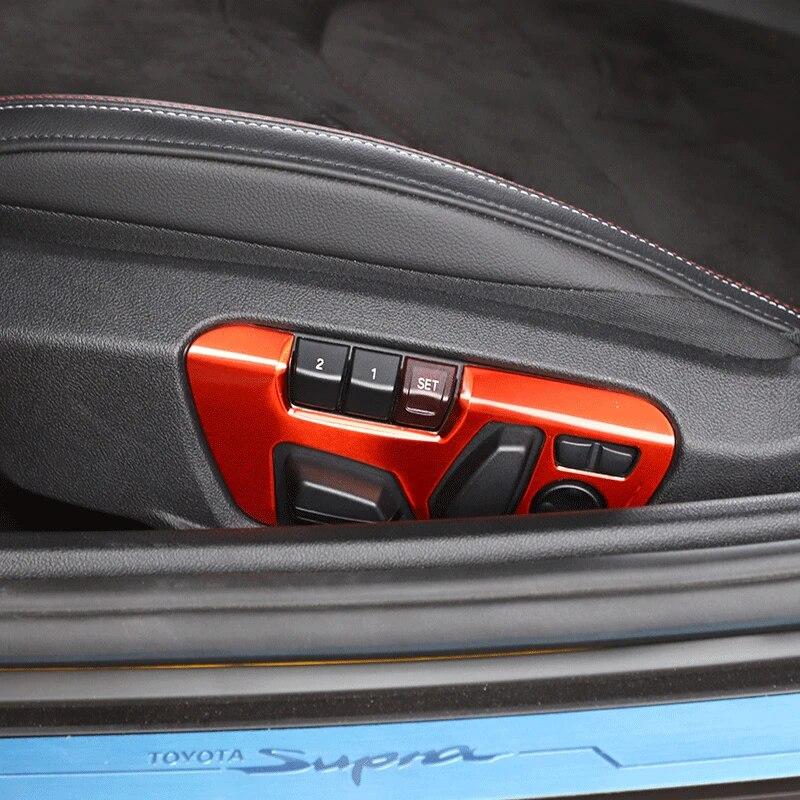 Stainless Steel Car Seat Adjustment Button Panel Cover Trim Fit For Toyota GR Supra A90 2018- Auto Interior Accessories