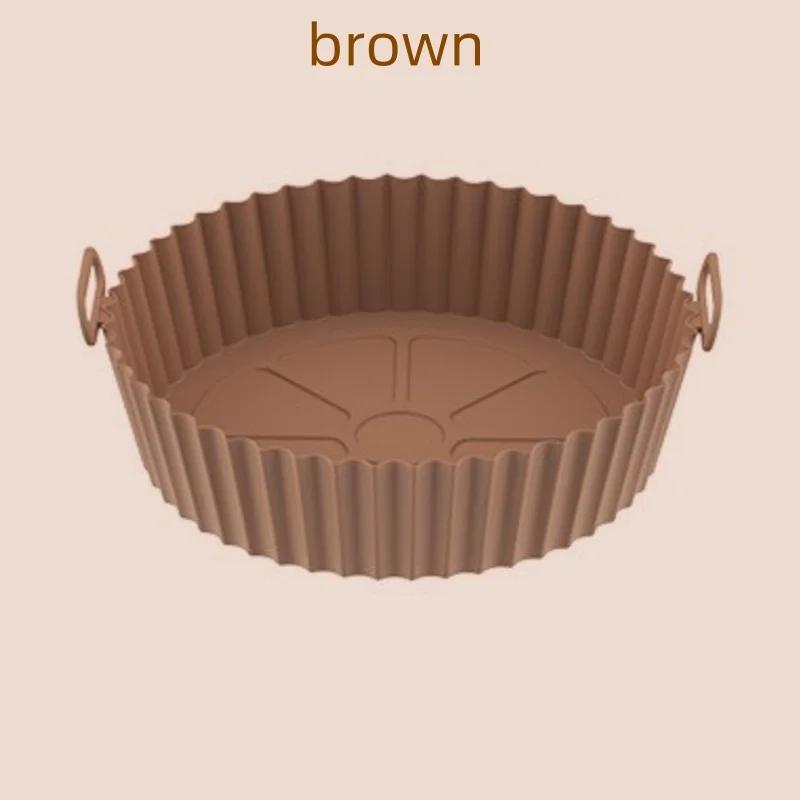 Air Fryer Silicone Basket Reusable Container Accessories Oven Tray Pizza Fried Chicken Baking Mold Protector Kitchen Tool