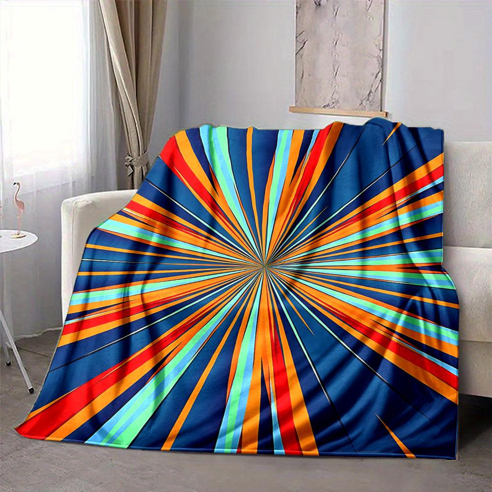 1pc Radiant Colors Blanket, Lightweight Flannel Throw Blanket for Sofa, Bed, Travel, Camping, Living Room, Office, Couch, Chair, and Bed