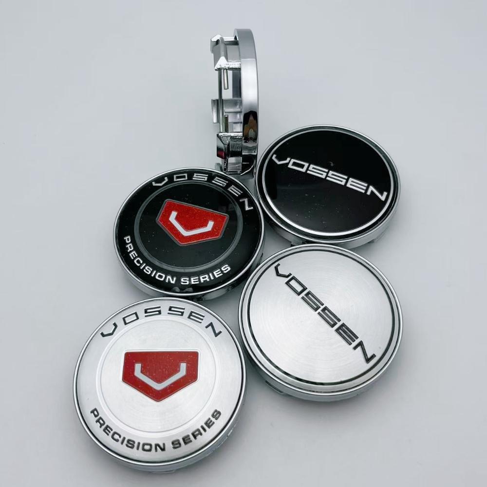 4pcs 60MM ( 56MM I.D ) Vossen Logo Emblem Car Wheel Center Caps Auto Rim Centre Cover Wheel Hubcaps Car Accessories Black/Silver