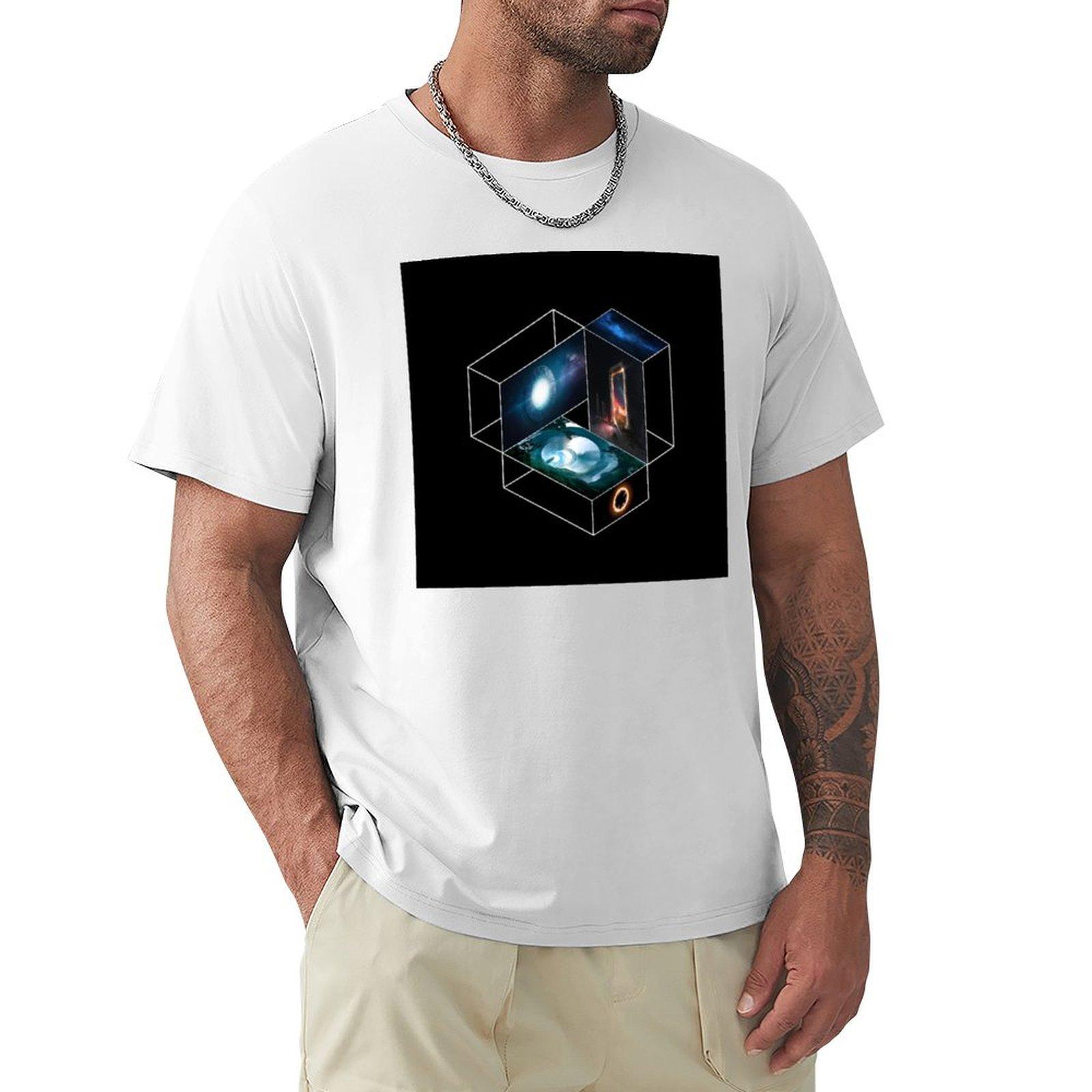 Geometrical ilusion 3dimensional portals representation  space effect  psychedelics vision  vaporwave black edition TShirt S