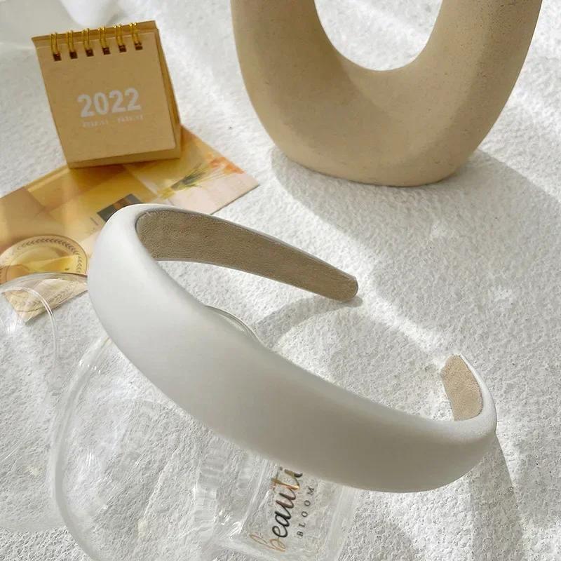 1/5pcs Plain 1.5CM Wide Headband Girls Fabric Covered Resin Hairbands Plastic Hair Hoop Kids Elastic Bands Hair Accessories