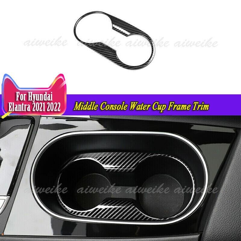 For Hyundai Elantra 2021-2024 Carbon Fiber Middle Console Water Cup Frame Trim