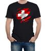 Torn Switzerland Flag Men's T-Shirt Swiss Bern Country National Football