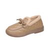 2024Winter neuWollschuhe Damen Herbst- und Winterbekleidung echtes Fell hundert Netzwerk rot plus Kaschmir faule Bohne flache Damenschuhe