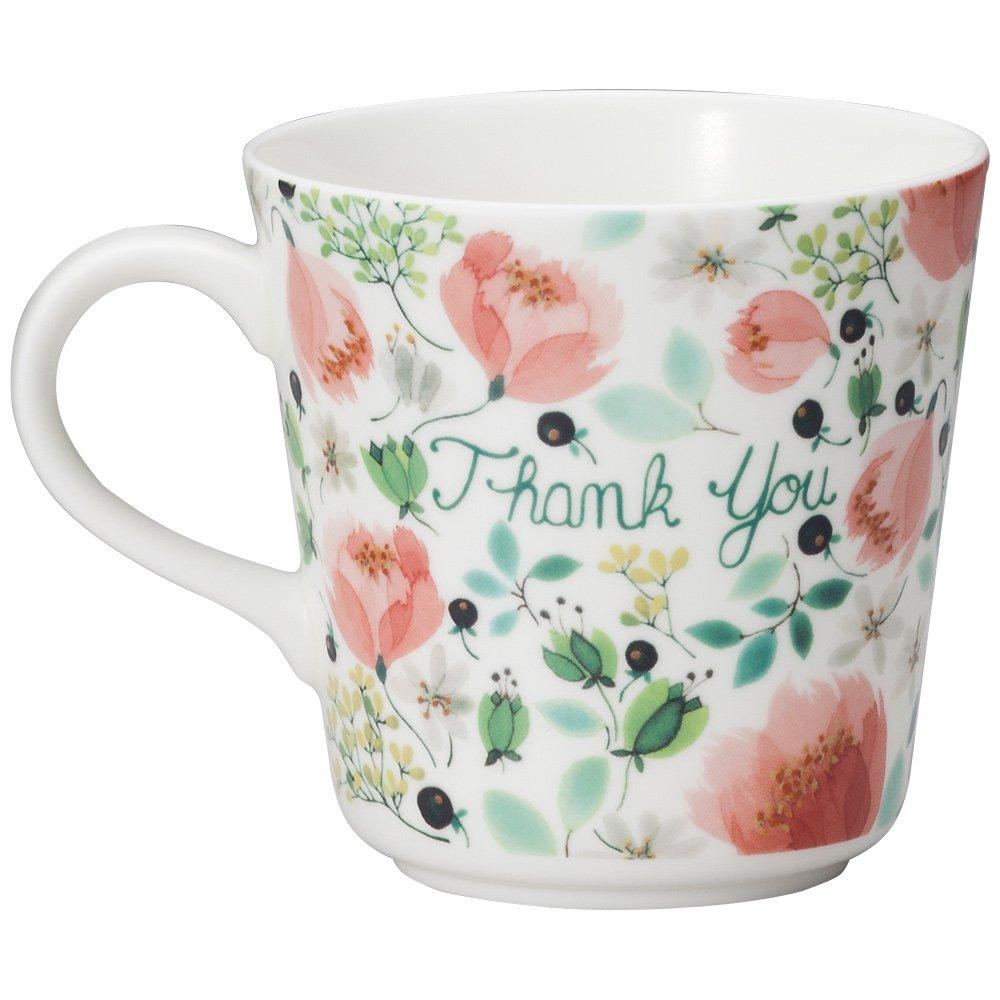 NARUMI Anna Emilia Floral Perfect for or any other and Gift boxed and Product Mug, 340cc, "Thank You" Print, Cute, Large, Weddings, Mother's Day,