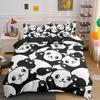 Lovely Cartoon Panda Bedding Sets Printed Duvet Cover Set For Boys Girls 135x200 Duvet Cover King Single Double Size Room Decor