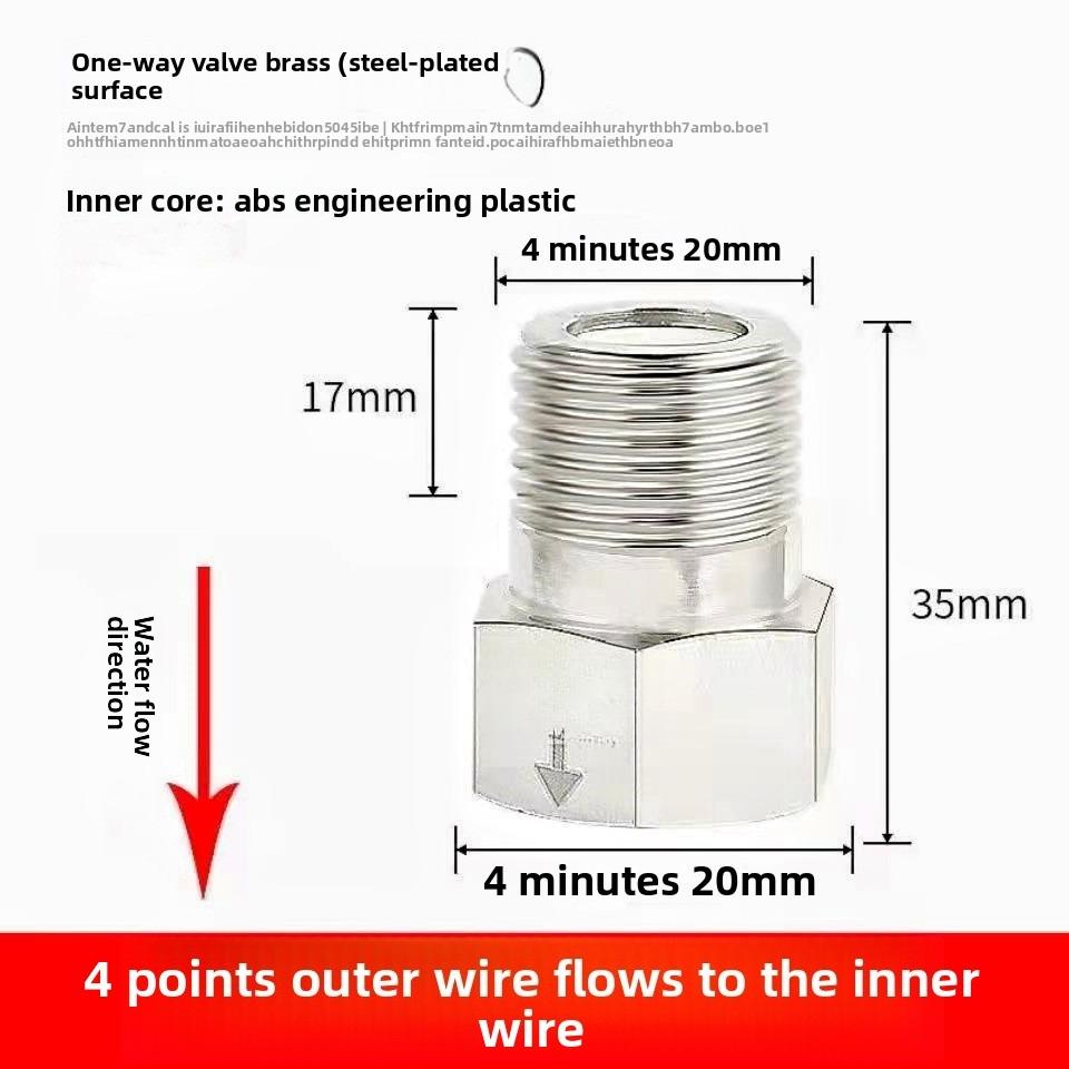 One Way Check Valve Straight Through Toilet Anti Backflow Backflow Water Heater Threaded Pipe Fittings and Accessories Copper