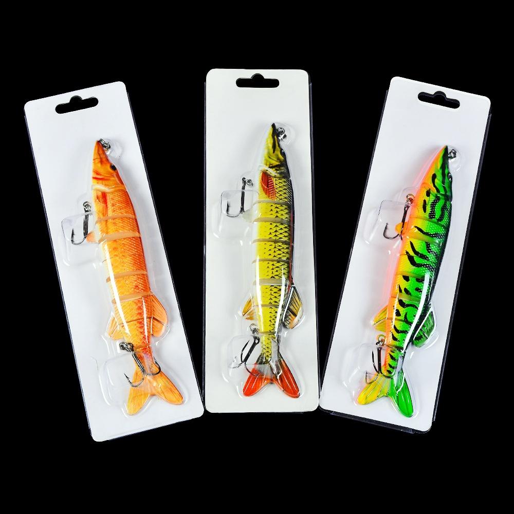 66g 20cm Multi-Jointed Lure 9 Sections with Two Treble Hook 1# 3D Eyes 11Colors Swim Bait Pike Multi Joint Bait Fishing Lure