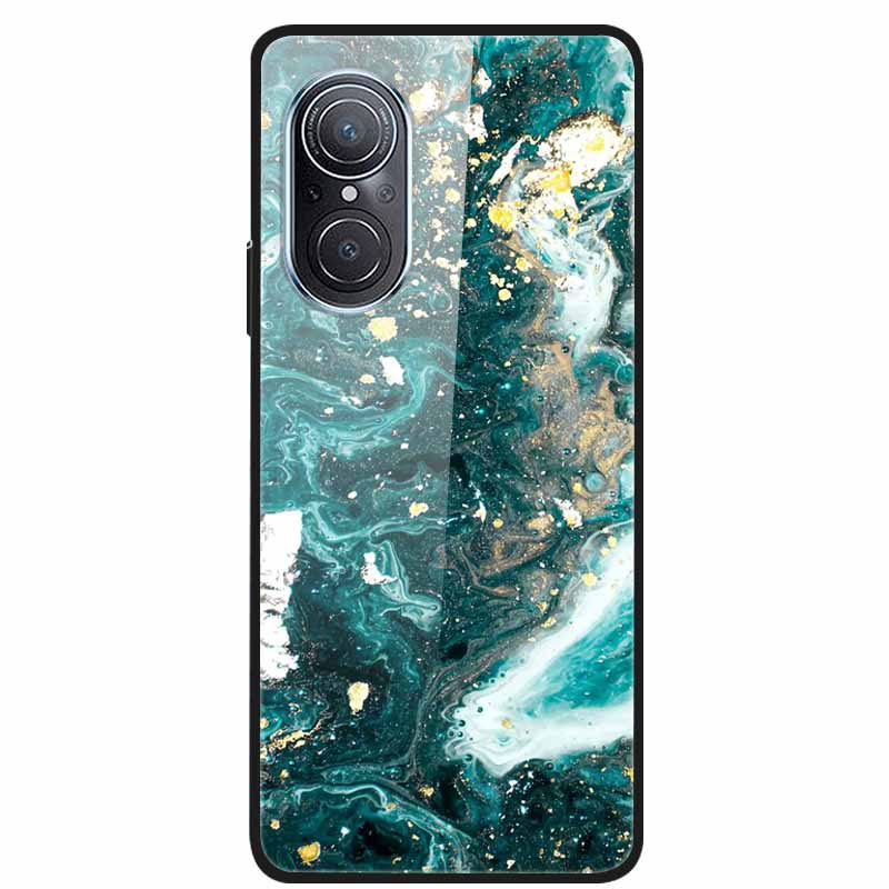 For Huawei Nova 9 10 Case Marble Tempered Glass Cover Hard Back Case For Huawei Nova9 10 SE Capa Nova10 Shockproof Funda Coque