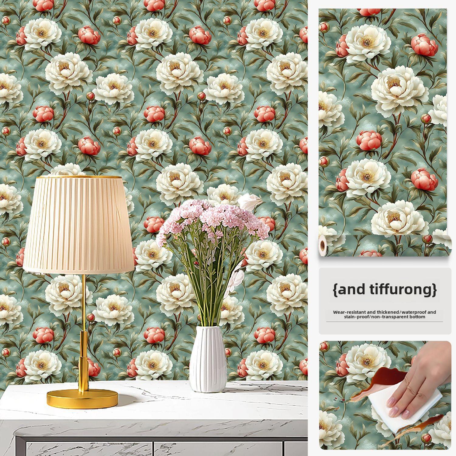 

Самоклеящаяся наклейка на шкаф с французским ретро-узором, ремонт дверцы шкафа, водонепроницаемая кухонная мебель 60cm wide * 5m long