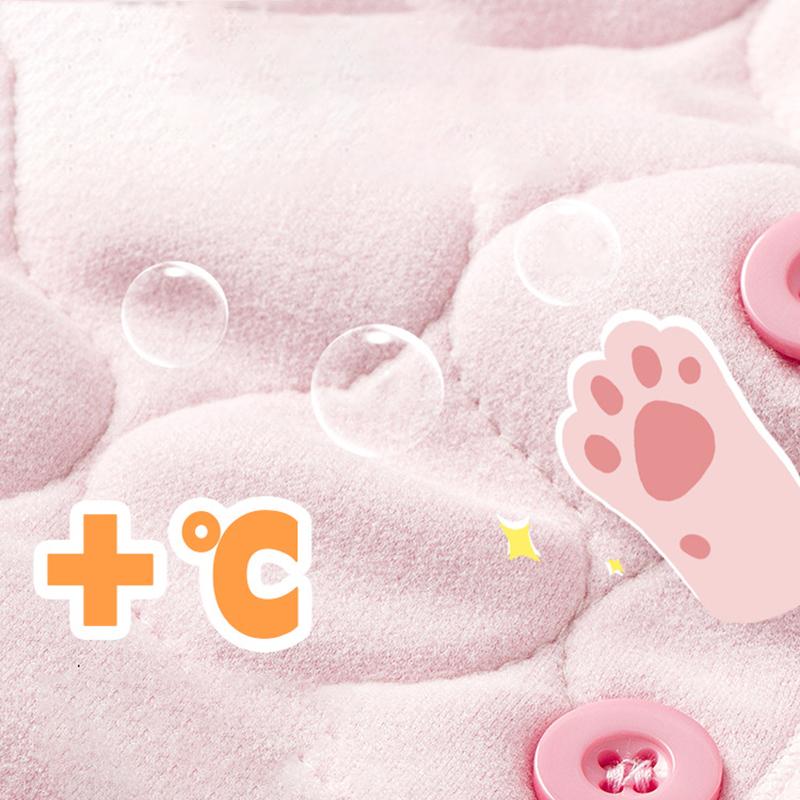 Children's Vest Autumn Winter Boys Girls Solid Color Thick Warm Cardigan Student Base Shirt Underwear Jacket Baby  Clothing