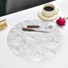 1pc Round Flower Petal Placemat Transparent PVC Waterproof and Heat-insulating PP Printed High-end Dining Table Decoration Mat
