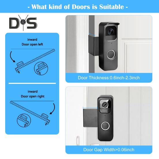 Türklingelhalterung Diebstahlsichere Video-Türklingelkamerahalterung Regenschutzdesign Einfache Installation Türklingelhalterung