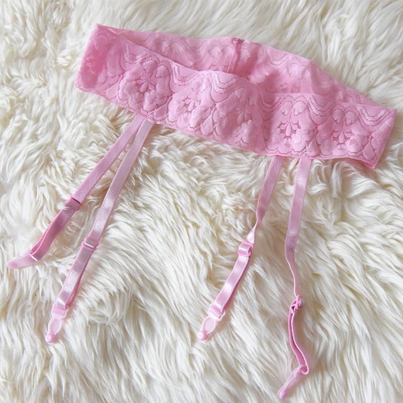 Sexy Donna Lavorato a Maglia Pizzo Reggicalze Calze Colore Caramella 4 Fasce Sexy Perizoma Con Calze Lingerie Erotica Taglia Grande F8