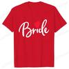 Team Bride Squad T-shirt Bridal Wedding Tops Bachelorette Farewell Party Tees Women EVJF Blouses Bridesmaid Aesthetic Clothing