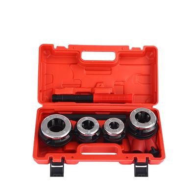 Portable Ratchet Pipes Threader Kit Manual Ratcheting Threading Tool Set with 4PCS NPT Dies with
